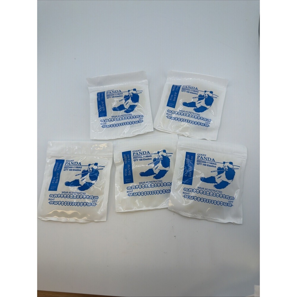 5x MEDIUM 4.5oz 500 Count ELASTIC BRACES DENTAL RUBBER BANDS GIANT PANDA 5/16"